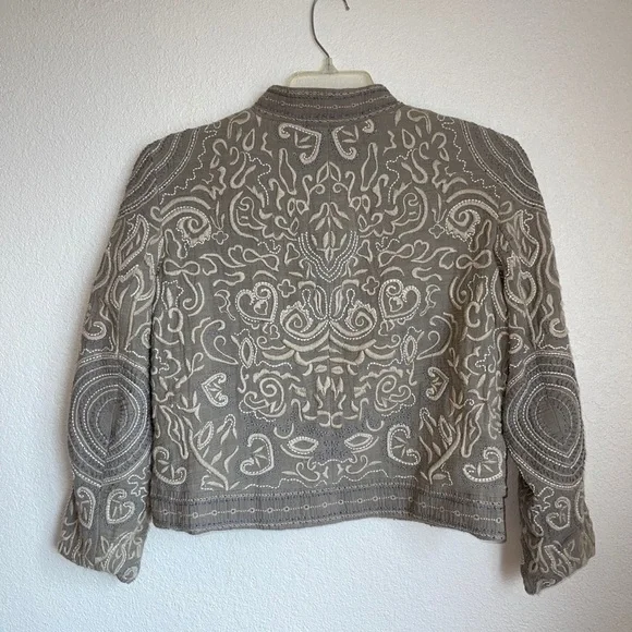 Zara Outerwear Cotton, beaded & embroidered Blazer